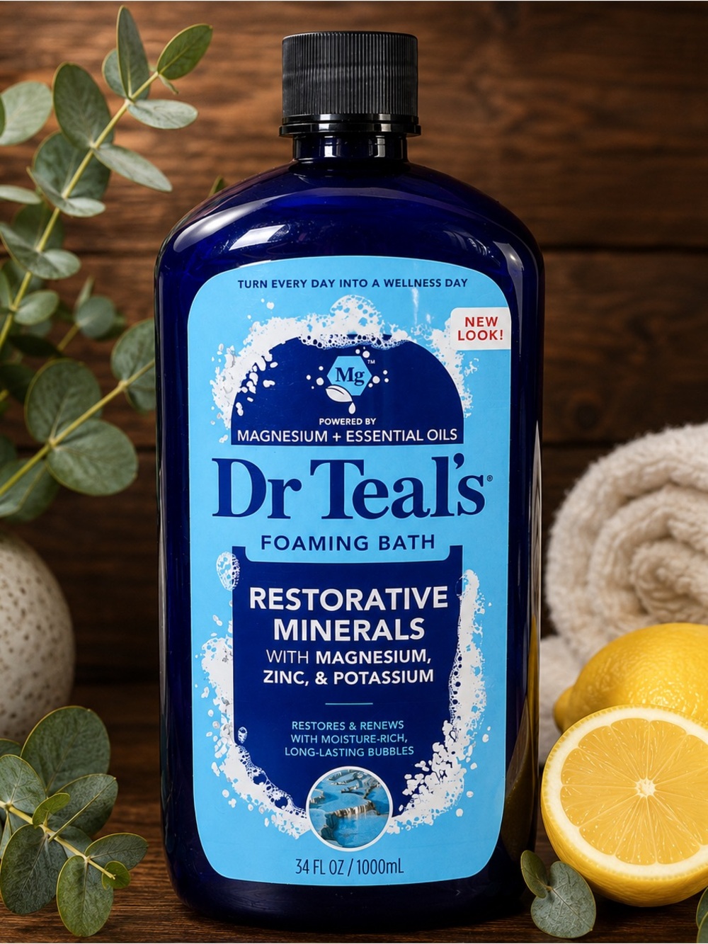 Dr Teal’s Restorative Minerals Foaming Bath Magnesium Zinc Potassium 34 oz
